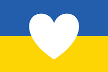 White Heart Peace On Ukraine Flag