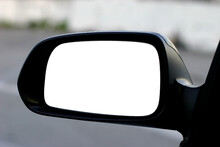 left side rear view mirror with clipping path