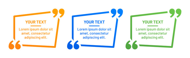 Poster - Quote box frame template design set. Your text banner