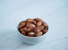 Small Bowl Of Roasted Almonds