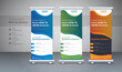 Modern Roll-up banner design stands template layout. Abstract Corporate business pull-up banner for exhibition with Three colors. editable roll-up banner editable vector template