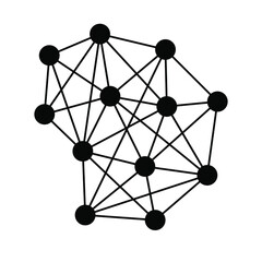 Fototapete - Data connected 
technology fintech background vector template. Linked blockchain network interface.