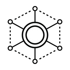 Poster - Blockchain technology global network icon design template. Digital Crypto currency smart contract protocol. Global data linked online.