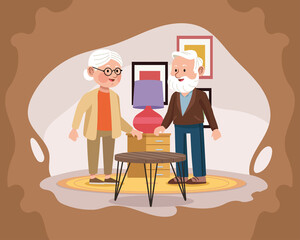 Poster - old couple in the home