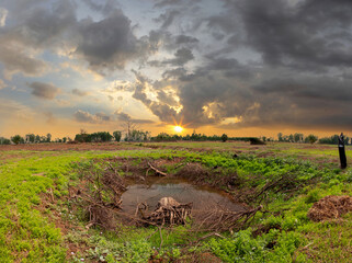 Poster - Drought swamp a concept of global warming and climate change