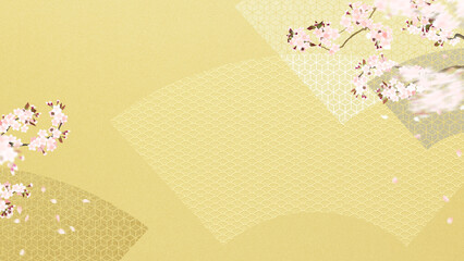 Glittering background material using cherry blossoms