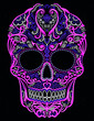mexican skull hichol pink