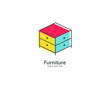 furniture logos. wardrobe icon design with colorful concept. design for interior businesses and companies.