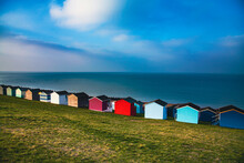Row Of Beach Huts, Whitstable, Kent, UK