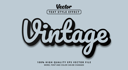Poster - Editable text effect, Vintage text in elegant modern metallic gray black color style with cursive