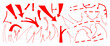 © TWINS DESIGN STUDIO - Red arrow vector set. Arrows design for infographic and map pointer.