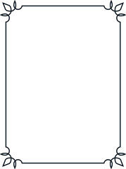 Wall Mural - vector black border frame. background or book page. simple rectangular billboard, poster, plaque, si