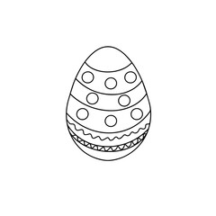 Wall Mural - Easter egg in doodle style. Happy easter hand drawn isolated on white background.