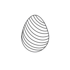 Wall Mural - Easter egg in doodle style. Happy easter hand drawn isolated on white background.