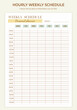 Minimal printable weekly schedule planner page templates. Hourly weekly schedule. Weekly to-do list, agenda, daily schedule. Vector graphic set for everyday routine.