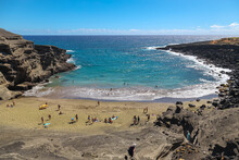 Papakolea Beach, Also Called Mahana Beach, On The Big Island Is One Of The World's Only Green Sand Beaches.