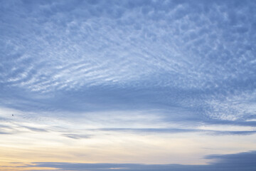 Poster - Sunset or sunrise with fluffy clouds on the blue sky