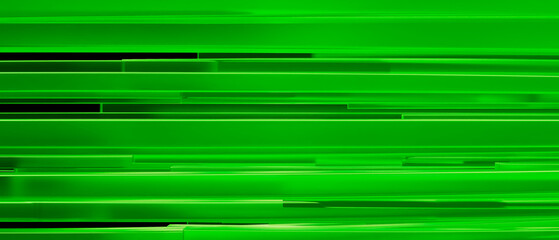 Abstract green stripes on dark background. Motion lines background. 3d rendering
