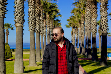 portrait of handsome man in sunglasses	