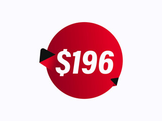 $196 USD sticker vector illustration