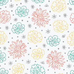 Poster - seamless floral pattern