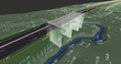 The BIM model of the object of roadway transportation infrastructure of wireframe view