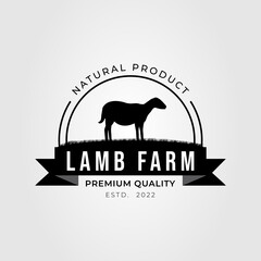 Wall Mural - lamb, sheep, or goat farm logo vector illustration design