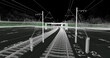 The BIM model of the railway infrastructure area of wireframe view