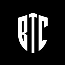 BTC Letter Logo Design. BTC Modern Letter Logo With Black Background. BTC Creative  Letter Logo. Simple And Modern Letter Logo. Vector Logo Modern Alphabet Font Overlap Style. Initial Letters BTC 