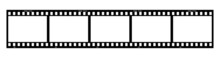 35mm Film Strip Vector Design With 5 Frames On White Background. Black Film Reel Symbol Illustration To Use In Photography, Television, Cinema, Photo Frame. 