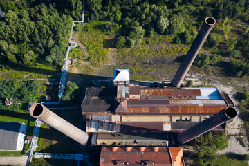 Landscape of industry: mine factories smelters railway 