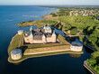 Aerial view of Kalmar Slott castle, a medieval castle in Kalmar, Sweden