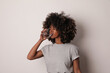 © face_reader_img - Millennial woman hold glass of water drink mineral aqua for body refreshment.