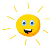 © Taras - Cute sun. Element of summer and nature. Yellow warm object.
