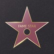 Hollywood fame star. Blank cinema award. Vector star award template