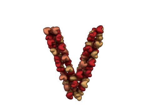 Heart Themed Font Letter V Letter