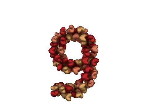 Heart Themed Font Number 9