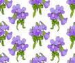 bouquets of spring forest violets  seamless
