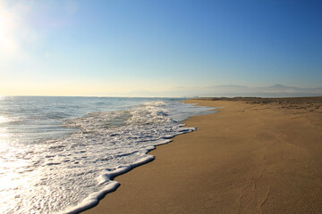 Beautiful beach in the souht of Perpignan, France
