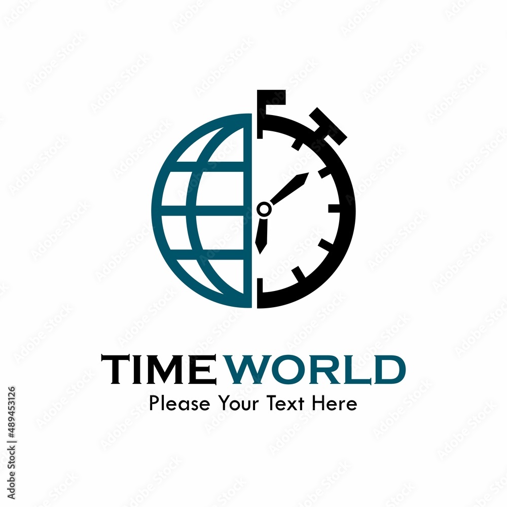 time world logo design template illsutration. there are world, and hour ...