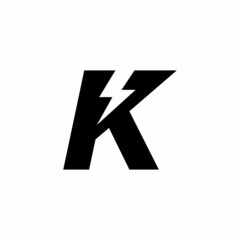 Wall Mural - Initial letter K logo with lightning