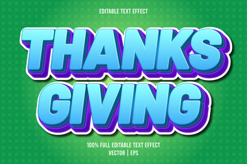 Fototapete - Thanksgiving editable text effect comic style