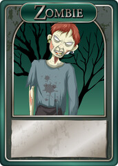 Wall Mural - Zombie character game card template