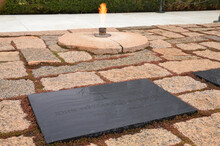 The Eternal Flame Continuously Burns At The Grave Of John F Kennedy In Arlington National Cemetery Near Washington DC
