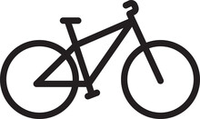 Bicycle Line Icon, Editable Stroke And Color.