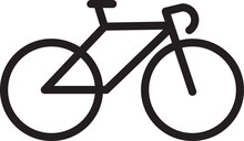 Bicycle Line Icon, Editable Stroke And Color.