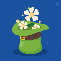 Sticker - flowers in leprechaun hat