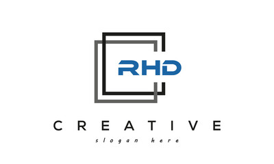 RHD creative square frame three letters logo