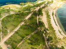Network Of Dirt Tracks On The Banks Of Eungella Dam