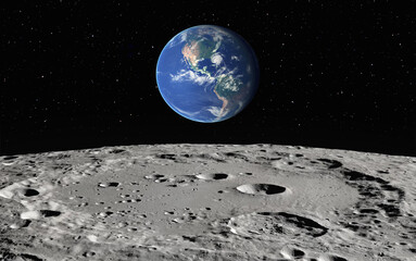 Fotomurali - The Earth as Seen from the Surface of the Moon 